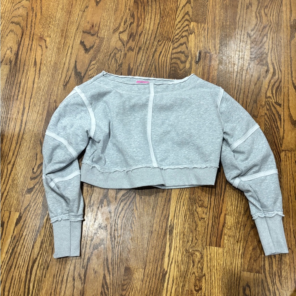 Edikted small grey cropped sweatshirt pullover